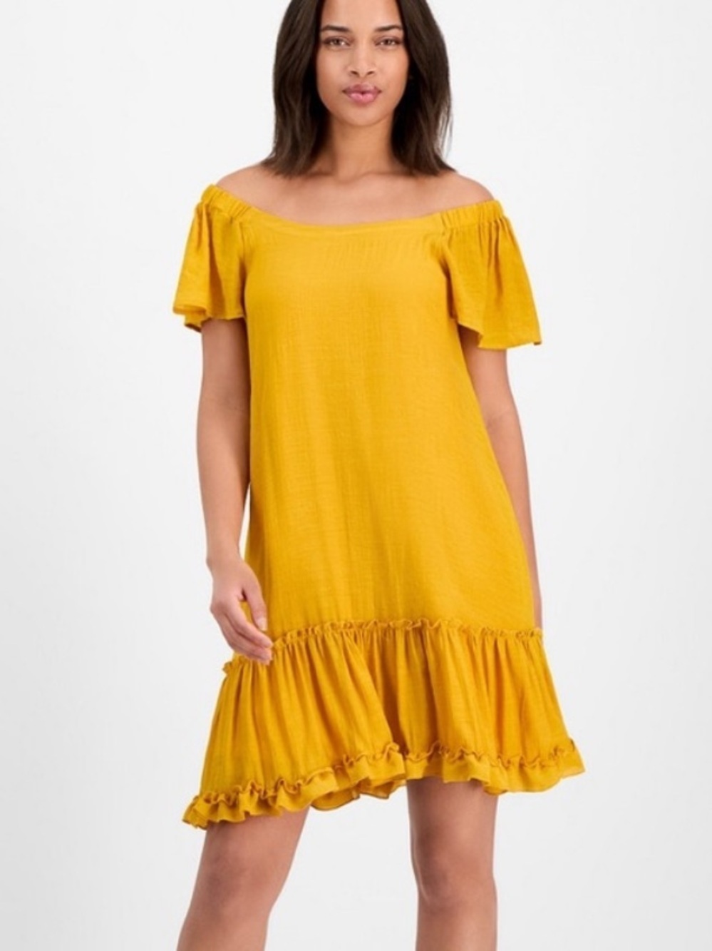 ROBBIE BEE
Women's On-off Shoulder Flutter-sleeve Mini Dress - Picture 1 of 4